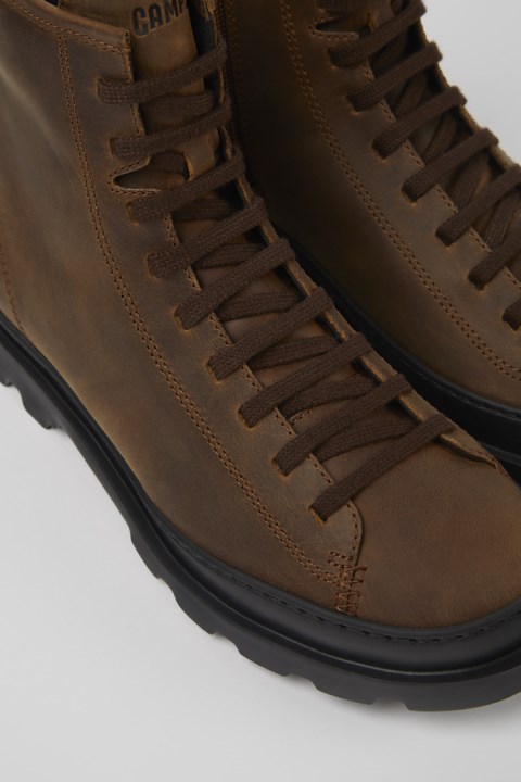 Brutus Kahverengi Orta Boy Dantel Kadın Karavan çizmesi Yeni Gelenler