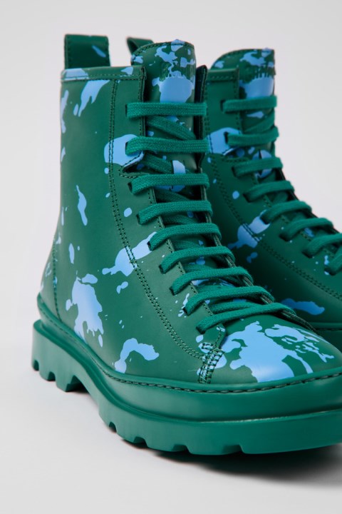 Camper Brutus Yeşil Ve Mavi Deri Yarım çizmeler Kadınlar Için Yeni Gelenler