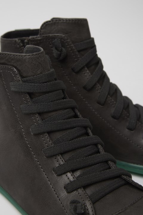 Peu Gri Deri Bilekte Bot Kadın Için özel Karavan