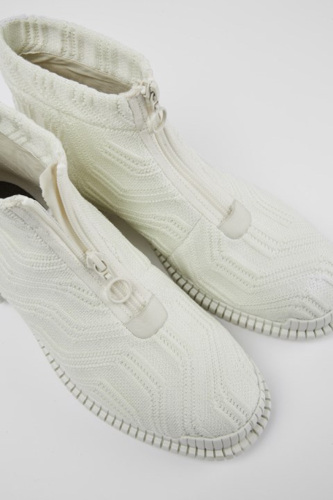 Design Pix Tencel Beyaz Zip Kadın Karavan çizmesi