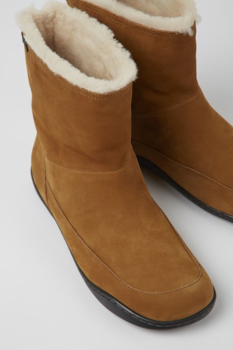 Peu Kahverengi Nubuk Bilekte Bot Kadın Karavan Yeni Gelenler Için