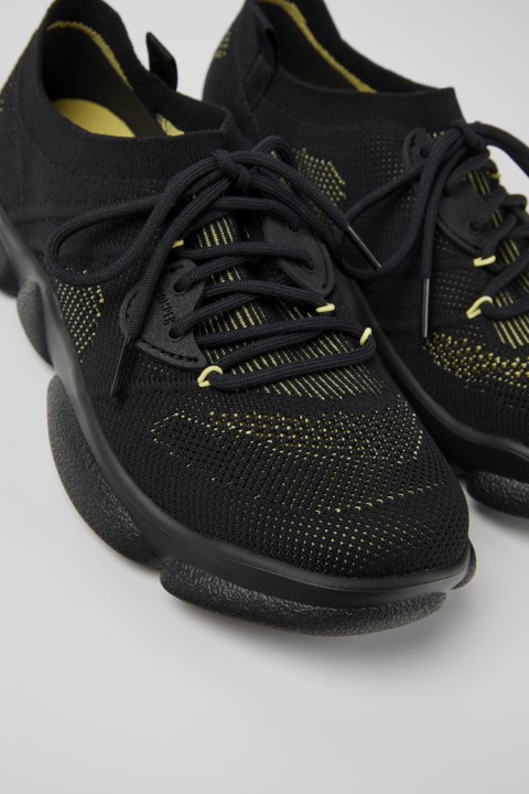 Kadın Yeni Gelenler Için Camper Karst Siyah Tekstil Spor Ayakkabı