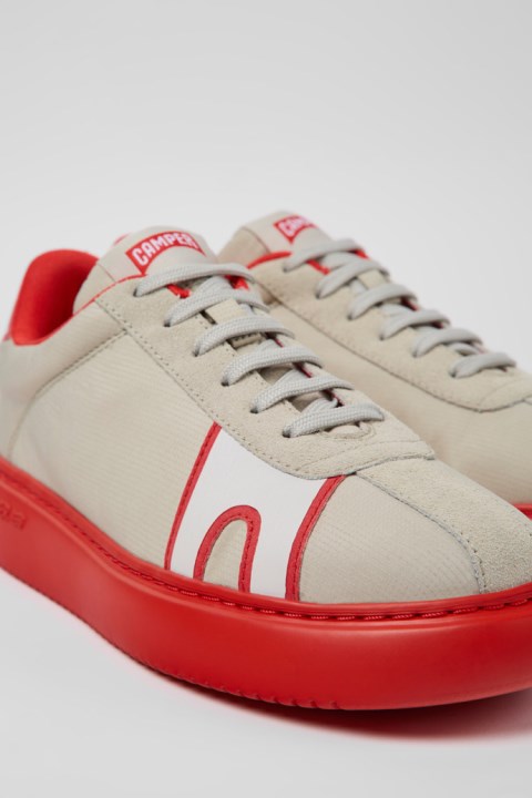 Runner K21 Gri Ve Kırmızı Tekstil Ve Nubuk Kadın Spor Ayakkabı Kampçısı Yeni Gelenler