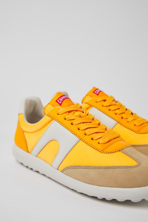 Kadın Yeni Gelenler Için Camper Pelotas Xlite Turuncu Deri Ve Tekstil Spor Ayakkabı