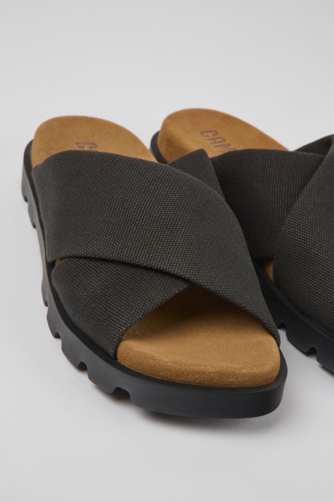 Camper Design Brutus Sandal Gri Geri Dönüştürülmüş Pamuklu Kadın Sandaletleri
