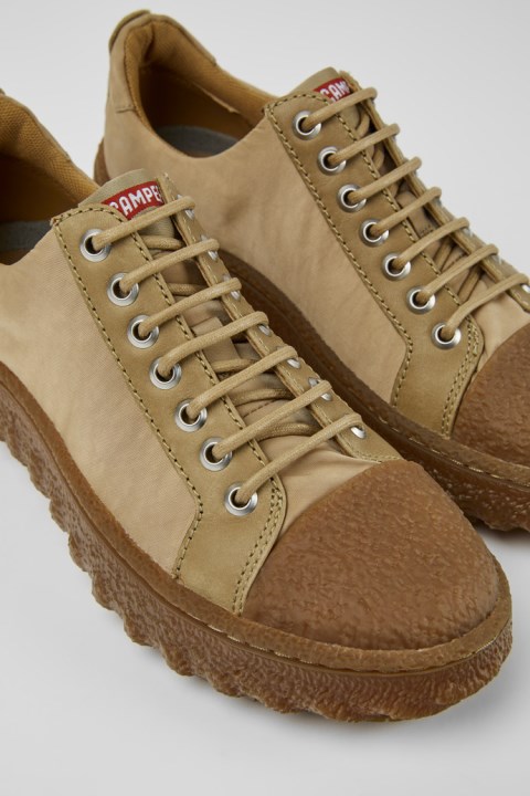 Kadınlar Için özel Camper Ground Michelin Beji Tekstil Ve Deri Ayakkabı