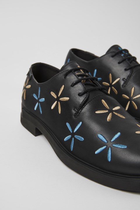 Kadın Yeni Gelenler Için Camper Ikizler Siyah Deri Ayakkabı