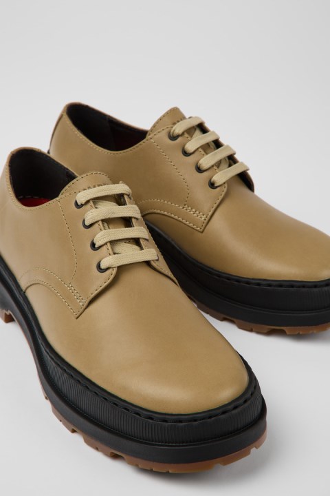 Kadınlar Için özel Camper Brutus Trek Michelin Bej Deri Ayakkabı