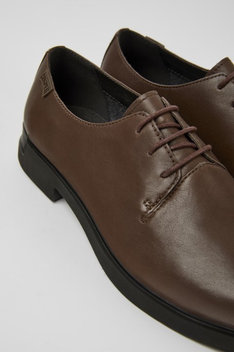 Camper Design Iman Koyu Kahverengi Deri Kadın Ayakkabısı