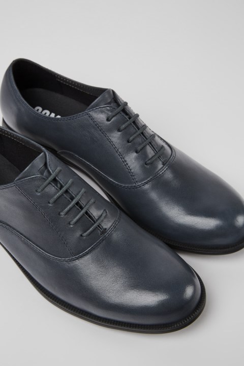 Camper Design Mil Siyah Deri Bağcıklı Kadın Ayakkabısı