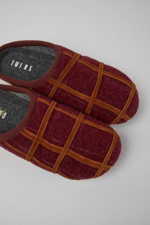 Twins Bordo Yünlü Bayan Terlik özel Karavan