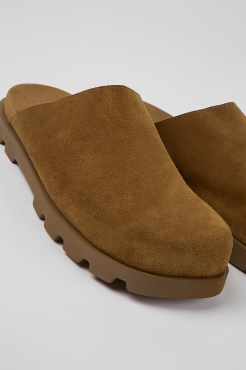 Erkekler Için özel Camper Brutus Sandalet Kahverengi Deri Terlik