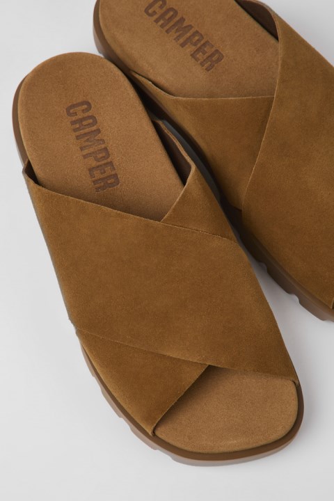 Design Brutus Sandalet Kahverengi Nubuk Sandalet Erkekler Için Karavan