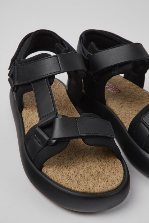 Camper Pelotas Flota Siyah Deri Ve Tekstil Erkek Sandalet Yeni Gelenler