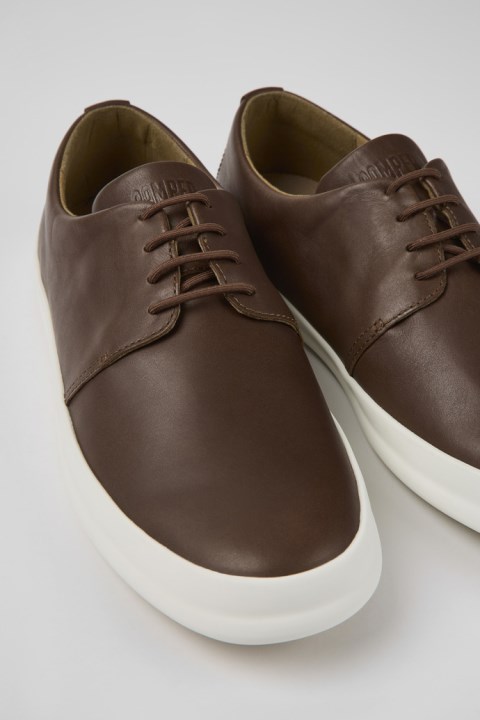 Erkekler Için özel Karavan şasesi Kahverengi Deri Ayakkabı