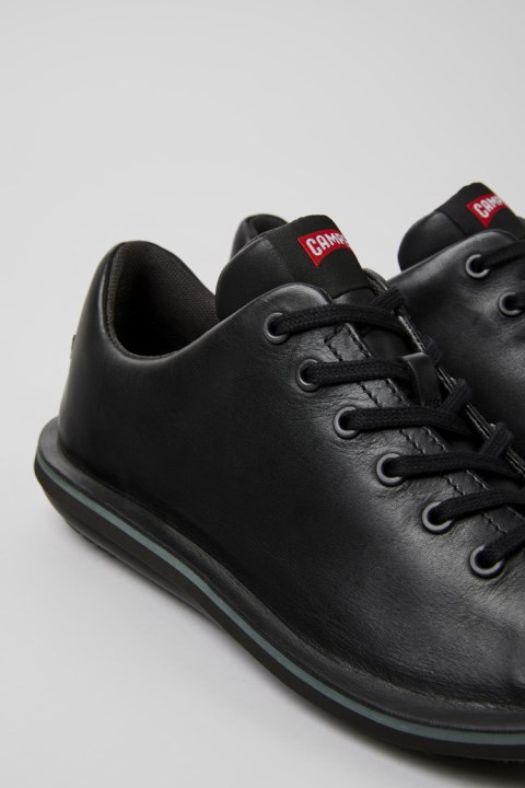 Erkek Karavan Için Tasarım Beetle Siyah Deri Ayakkabı