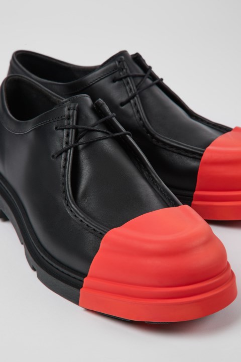 Erkekler Için özel Kampçı Kavşağı Siyah Deri Ayakkabı