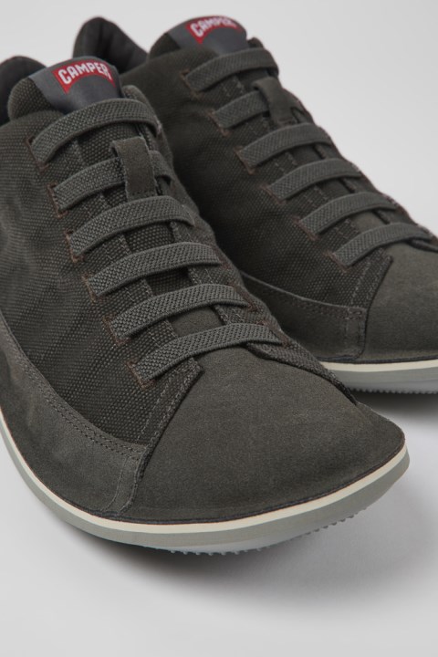 Yeni Gelenler Için Camper Beetle Gri Tekstil Ve Nubuk Ayakkabı