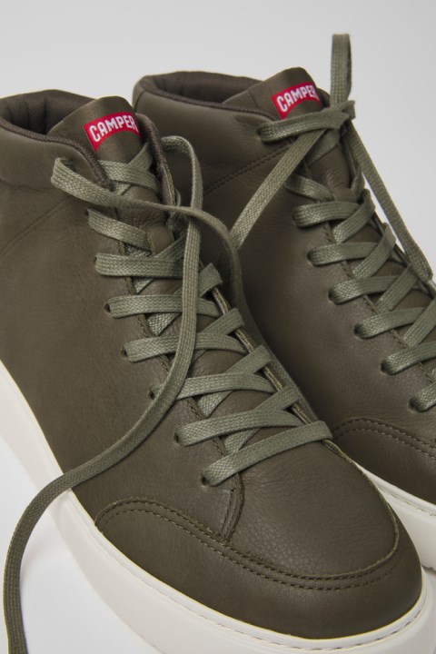 Koşucu K21 Erkekler Için Yeşil Deri Spor Ayakkabı Kampçı Yeni Gelenler