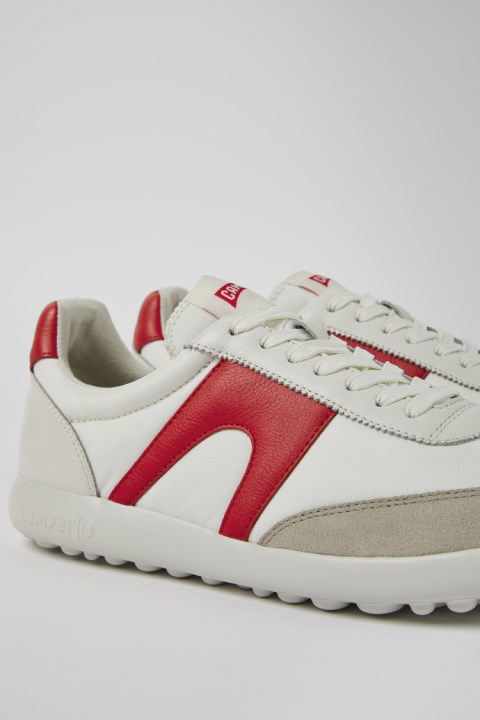 Pelotas Xlite Erkeklere özel Kampçı Için Beyaz Ve Kırmızı Tekstil Ve Deri Spor Ayakkabı