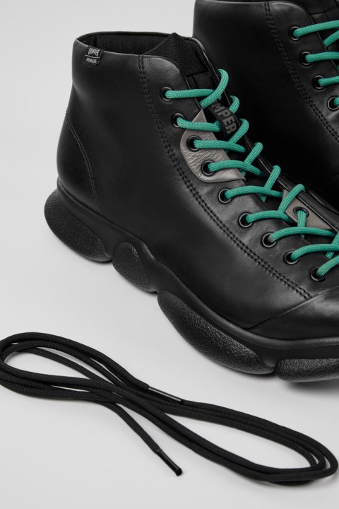 Erkek Kampçı Yeni Gelenler Için Karst Siyah Deri Spor Ayakkabı