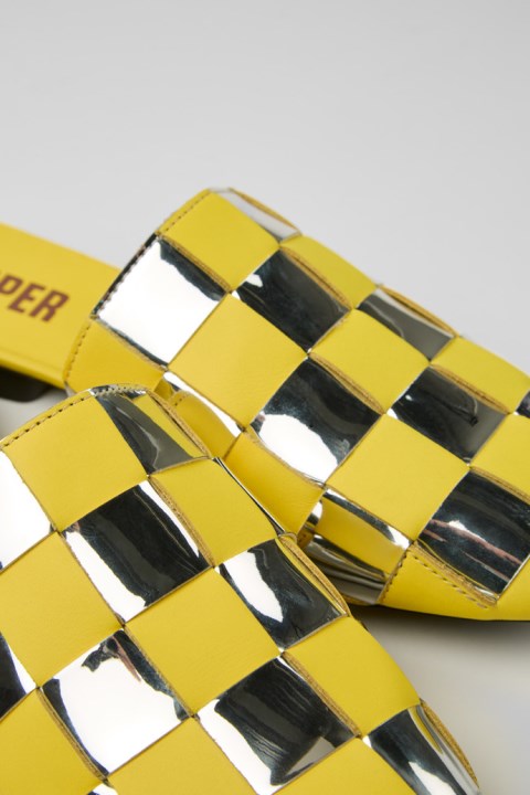 Camper Design Casi Myra Sarı Ve Gümüş Kadın Ayakkabısı