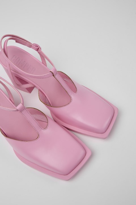 Kadınlar Için özel Camper Karole Pembe Deri T-bar Ayakkabı