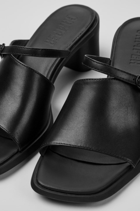 Kadınlar Için özel Camper Meda Siyah Deri Sandaletler