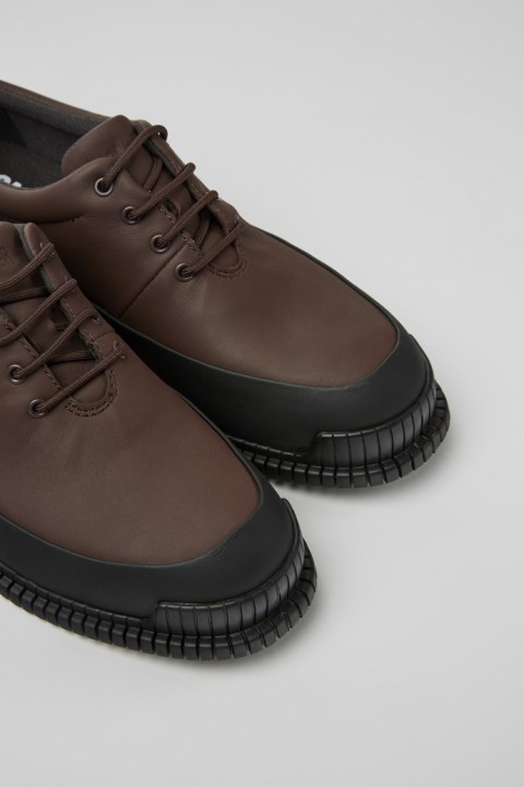 Kadın Karavan Yeni Gelenler Için Pix Kahverengi Ve Siyah Deri Bağcıklı Ayakkabı