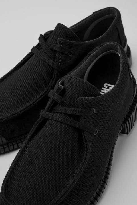 Kadın Karavan Yeni Gelenler Için Pix Siyah Geri Dönüştürülmüş Pamuk Ve Deri Ayakkabı