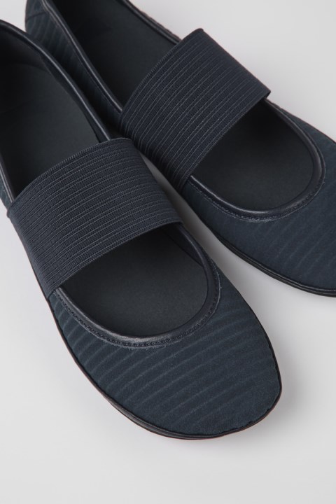 Kadınlar Için özel Kampçı Sağ Mavi Geri Değiştirilmiş Deri Balerin Daireleri