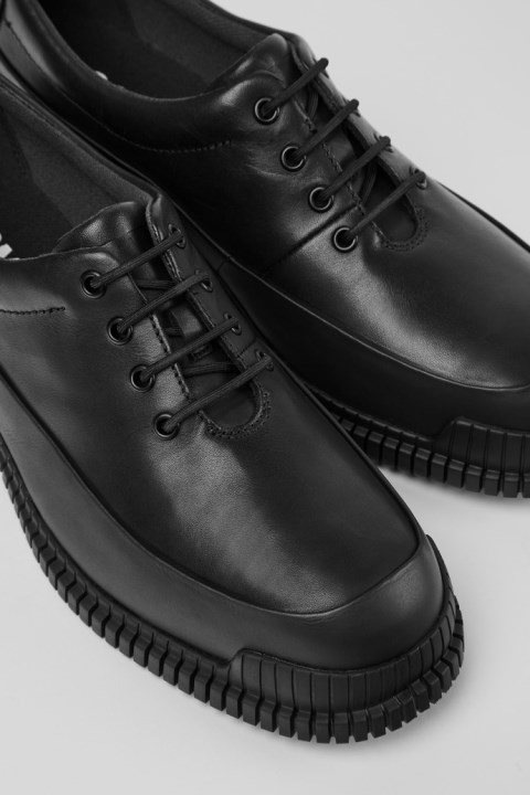 Design Pix Siyah Deri Bağcıklı Ayakkabı Karavan